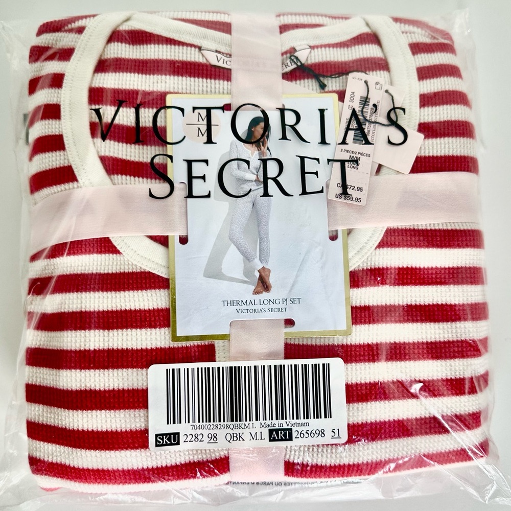 Victoria’s Secret Thermal Lounge Set | Rare Red Stripe | Factory Sealed